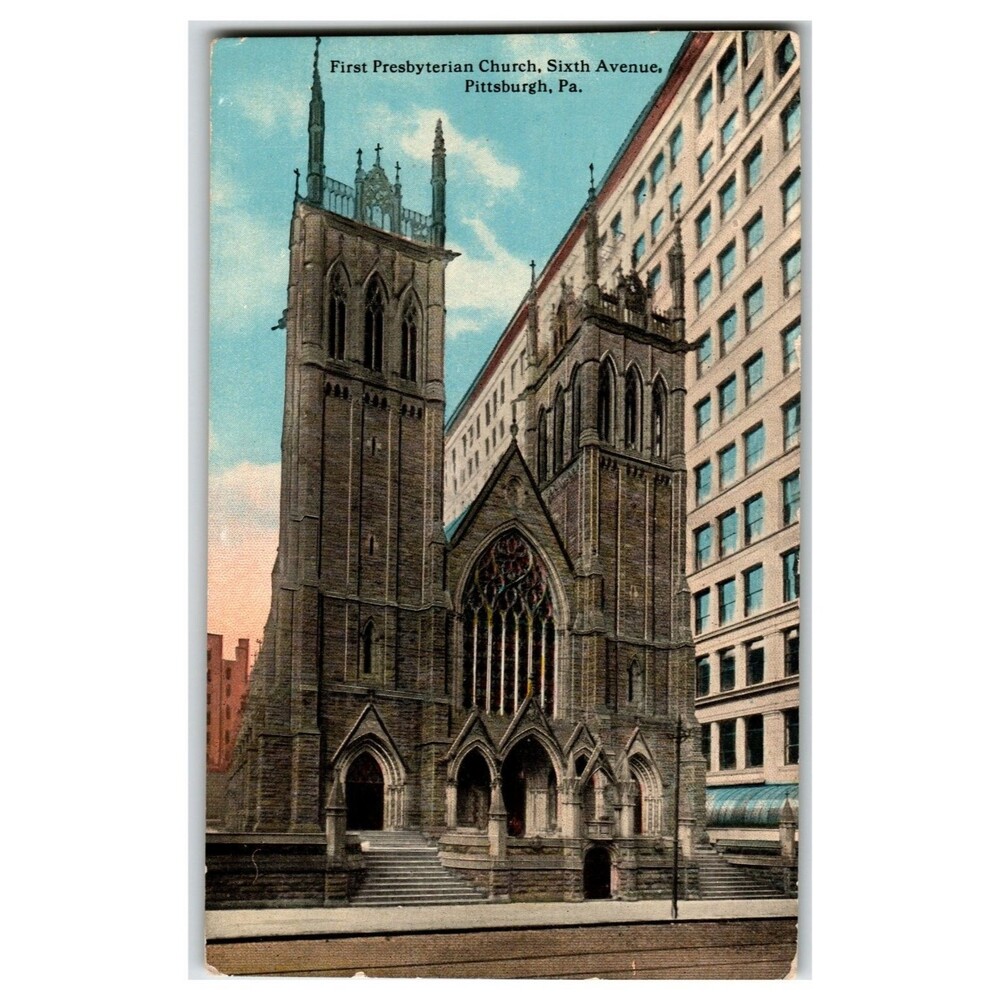 First Presbyterian Church Pittsburgh PA Postcard I. Robbins c1910s